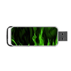 Smoke Flame Abstract Green Portable Usb Flash (one Side) by HermanTelo