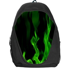 Smoke Flame Abstract Green Backpack Bag by HermanTelo