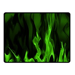 Smoke Flame Abstract Green Double Sided Fleece Blanket (small) 