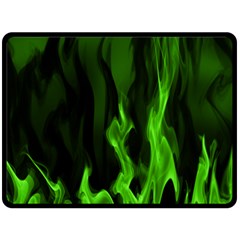 Smoke Flame Abstract Green Double Sided Fleece Blanket (large) 