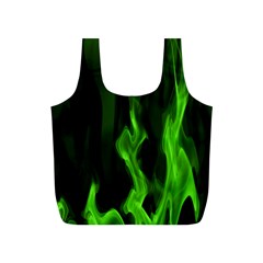 Smoke Flame Abstract Green Full Print Recycle Bag (s)