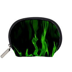 Smoke Flame Abstract Green Accessory Pouch (small)