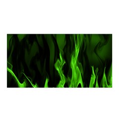 Smoke Flame Abstract Green Satin Wrap