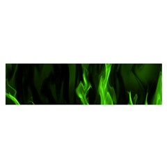 Smoke Flame Abstract Green Satin Scarf (oblong)