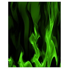 Smoke Flame Abstract Green Drawstring Bag (small) by HermanTelo