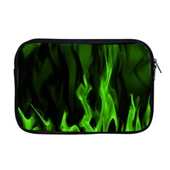 Smoke Flame Abstract Green Apple Macbook Pro 17  Zipper Case