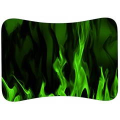 Smoke Flame Abstract Green Velour Seat Head Rest Cushion by HermanTelo