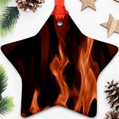 Smoke Flame Abstract Orange Red Ornament (star) by HermanTelo