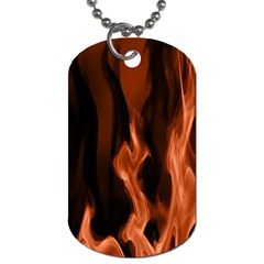 Smoke Flame Abstract Orange Red Dog Tag (one Side)