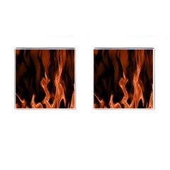 Smoke Flame Abstract Orange Red Cufflinks (square) by HermanTelo