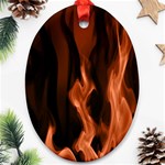 Smoke Flame Abstract Orange Red Oval Ornament (Two Sides) Front