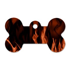 Smoke Flame Abstract Orange Red Dog Tag Bone (one Side)