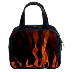 Smoke Flame Abstract Orange Red Classic Handbag (two Sides)