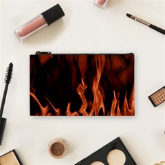 Smoke Flame Abstract Orange Red Cosmetic Bag (small)