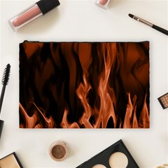 Smoke Flame Abstract Orange Red Cosmetic Bag (large)