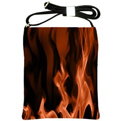 Smoke Flame Abstract Orange Red Shoulder Sling Bag