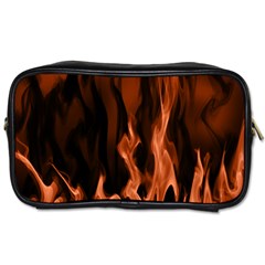 Smoke Flame Abstract Orange Red Toiletries Bag (one Side) by HermanTelo