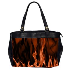 Smoke Flame Abstract Orange Red Oversize Office Handbag (2 Sides)