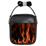 Smoke Flame Abstract Orange Red Girls Sling Bag Front