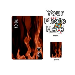 Smoke Flame Abstract Orange Red Playing Cards Double Sided (mini) by HermanTelo