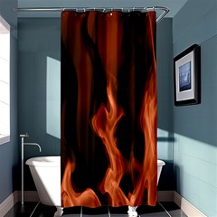 Smoke Flame Abstract Orange Red Shower Curtain 36  X 72  (stall)  by HermanTelo