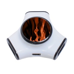 Smoke Flame Abstract Orange Red 3-port Usb Hub