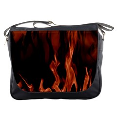 Smoke Flame Abstract Orange Red Messenger Bag by HermanTelo