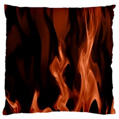 Smoke Flame Abstract Orange Red Large Cushion Case (one Side) by HermanTelo