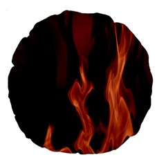 Smoke Flame Abstract Orange Red Large 18  Premium Round Cushions