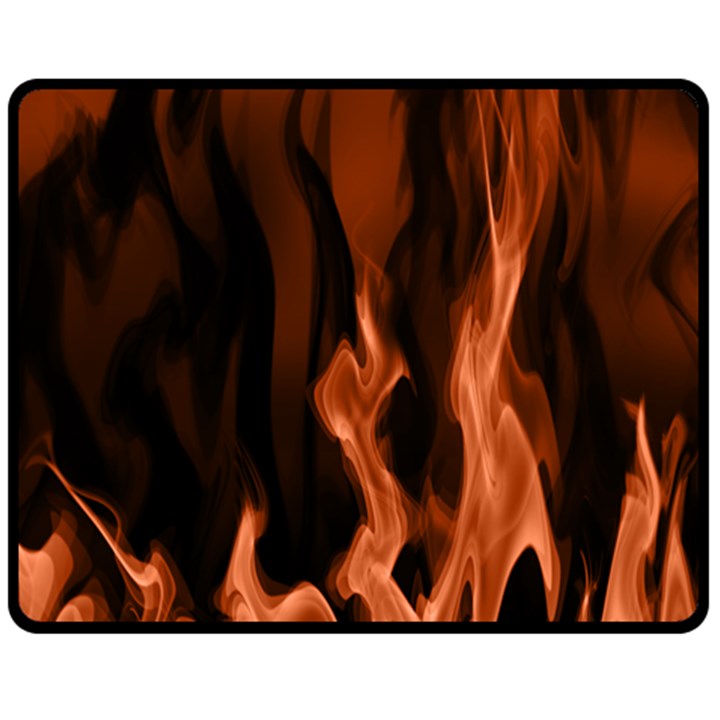 Smoke Flame Abstract Orange Red Double Sided Fleece Blanket (Medium) 