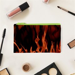 Smoke Flame Abstract Orange Red Cosmetic Bag (xs)