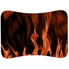 Smoke Flame Abstract Orange Red Velour Seat Head Rest Cushion by HermanTelo