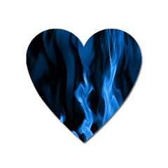 Smoke Flame Abstract Blue Heart Magnet