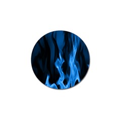 Smoke Flame Abstract Blue Golf Ball Marker