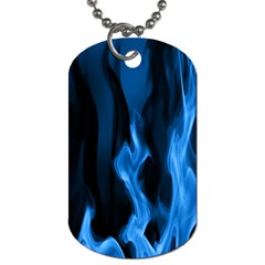 Smoke Flame Abstract Blue Dog Tag (two Sides)