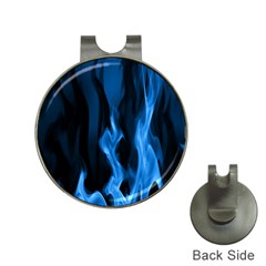 Smoke Flame Abstract Blue Hat Clips With Golf Markers