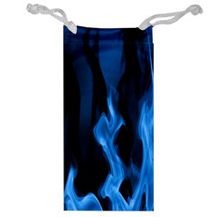 Smoke Flame Abstract Blue Jewelry Bag by HermanTelo