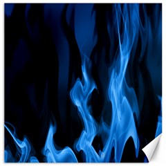 Smoke Flame Abstract Blue Canvas 16  X 16 