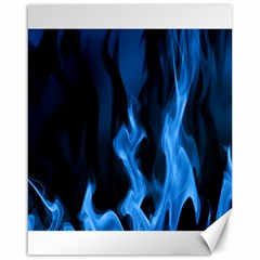 Smoke Flame Abstract Blue Canvas 16  X 20 