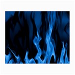 Smoke Flame Abstract Blue Small Glasses Cloth (2-Side) Front