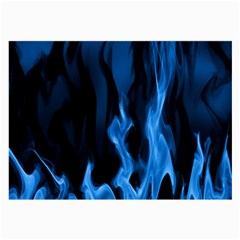 Smoke Flame Abstract Blue Large Glasses Cloth