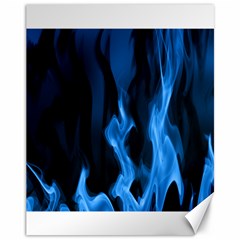 Smoke Flame Abstract Blue Canvas 11  X 14 