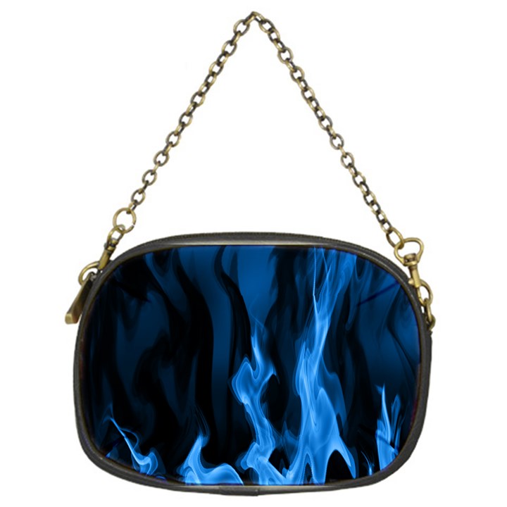 Smoke Flame Abstract Blue Chain Purse (One Side)