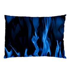 Smoke Flame Abstract Blue Pillow Case by HermanTelo