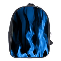 Smoke Flame Abstract Blue School Bag (large)