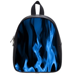 Smoke Flame Abstract Blue School Bag (small)