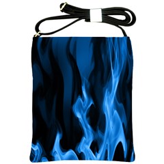 Smoke Flame Abstract Blue Shoulder Sling Bag