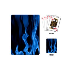 Smoke Flame Abstract Blue Playing Cards (mini) by HermanTelo