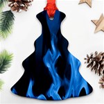 Smoke Flame Abstract Blue Ornament (Christmas Tree)  Front