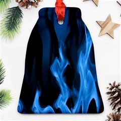 Smoke Flame Abstract Blue Bell Ornament (two Sides)